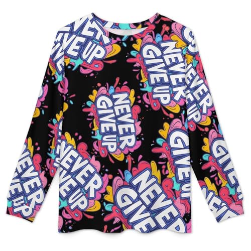 Never Ever Give Up Pajama Set Long Sleeve Lounge Sets Sleepwear 2 Pjs Nightwear for Men Women4