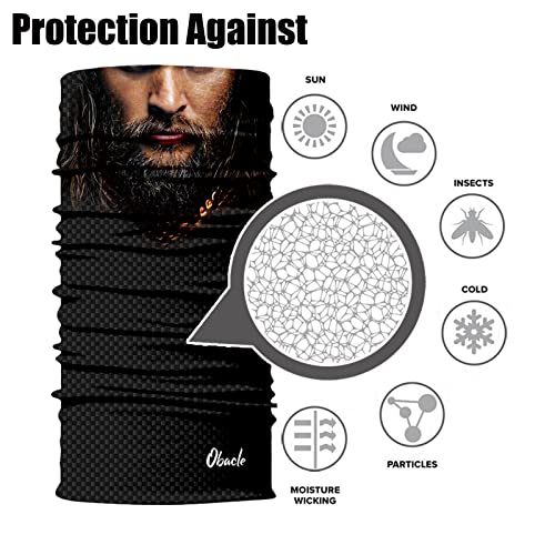 Image of Obacle Skull Face Mask Half for Dust Wind UV Sun Protection Seamless 3D Tube Mask Bandana for Men Women Durable Thin Breathable Skeleton Mask Motorcycle Riding Biker Fishing Cycling Sports Festival