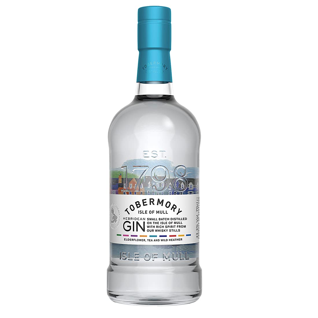 Tobermory Hebridean Gin | 70cl | 43.3% vol | Fresh, Citrusy & Malty | Craft Scottish Gin