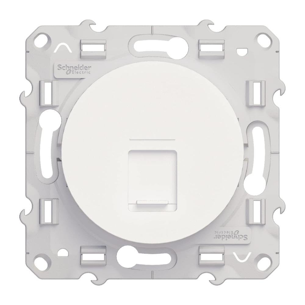 Schneider Electric - Odace, gniazdo RJ45 białe, klasa 1 (telefon + komputer) kat. 6 UTP, śruba - S520475