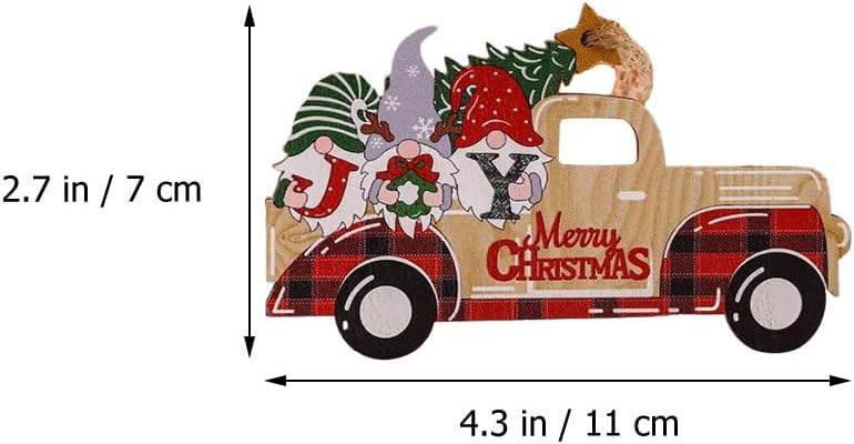 3Pcs Wooden Christmas Car Pendants Hanging Ornaments Xmas Tree Decor Rustic Wood Cutouts for Holiday Home and Party Decorations