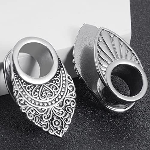 Lieson Oor Tunnel Flesh, 2 stuks roestvrij stalen tunnel set hol rond