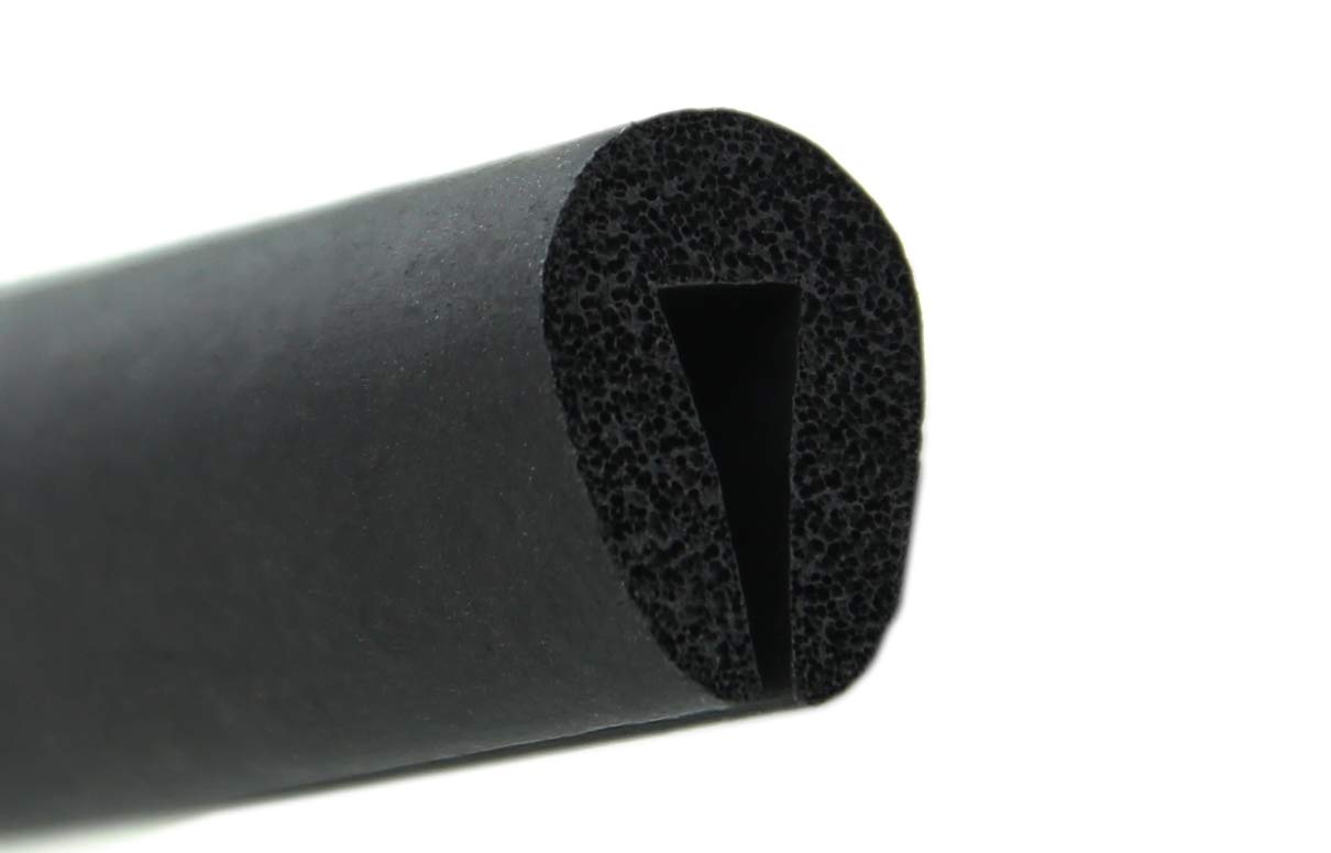 SMI-Fassungsprofil V10 für 3mm aus EPDM Moosgummi Schwarz widerstandsfähiger Kantenschutz für Scheiben, Fenster, Blech geschlitzte Rundschnur (10 m)
