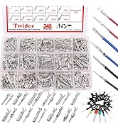 Twidec/345Pcs Car Electrical Wire Terminal Pins Connector Kit 1/1.5/1.8/2.2/2.8/3.5mm Male Female...