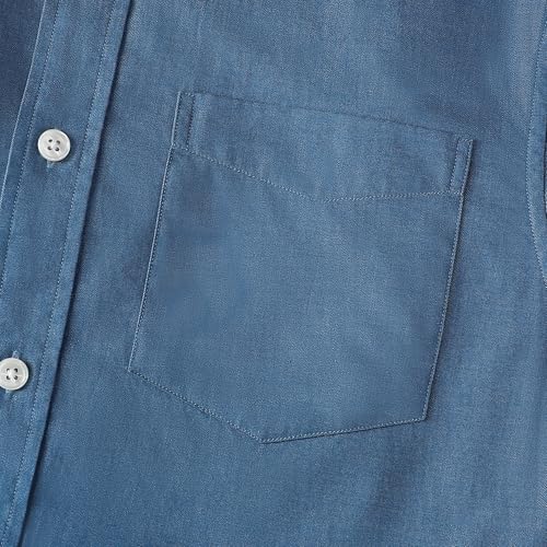 Image of Dubinik Mens Short Sleeve Button Down Shirts Soft Breathable Summer Vintage Regular Fit Lightweight Men's Casual Shirt