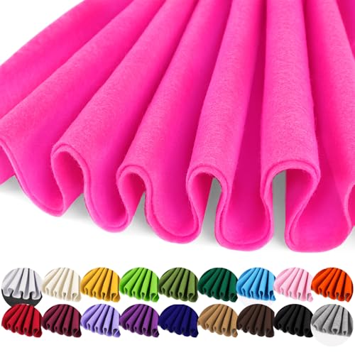 Image of IONTACH 36 inch X 36 inch Soft Felt Fabric 1.6mm Thick (Hot Pink) | Felt Sheets for Crafts, Embroidery, Patchwork, Liner, School Projects, Home Decoration