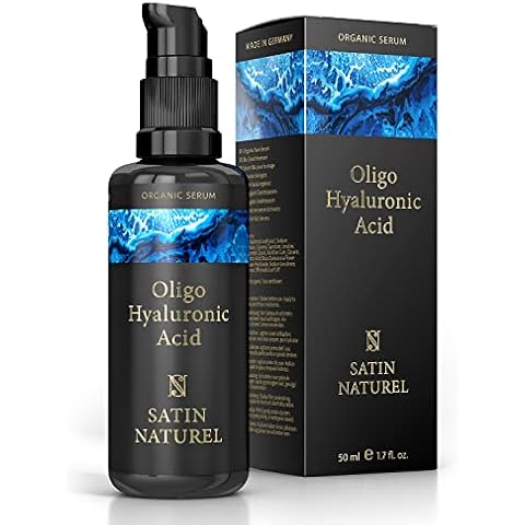 Oligo Hyaluronic Acid Serum for Face 50ml - Face Serum Skincare for Rejuvenated, Hydrated Skin - Hyaluronic Acid Moisturiser Collagen Serum for Face for All Skin Types - Vegan Organic - Satin Naturel Cover