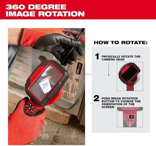 xokisde 2324-21 Drain Camera, Inspection Camera, Borescope for Milwaukee M12 12V 360 Cordless M-Spector 10\' Inspection Camera Kit