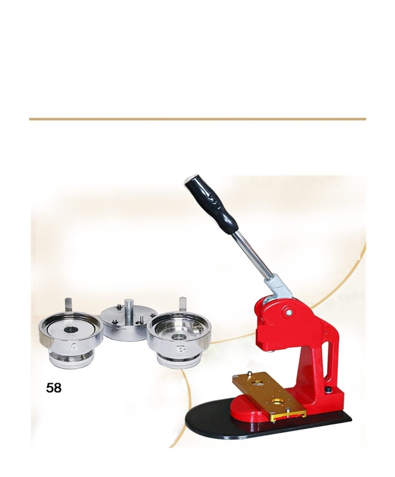 Maszyna do robienia czerwonych znaczków, obsługa ręczna, ręczna maszyna do dziurkowania odznak 58 mm(Red model)