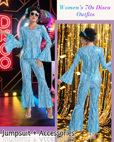 Costume disco 70s avec pantalon évasé extensible pour danser sans aucune gêne - 2
