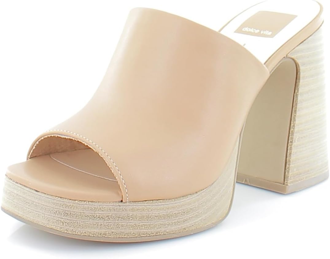 Dolce Vita Women's Lukas Block Heel, Sand Leather, 8