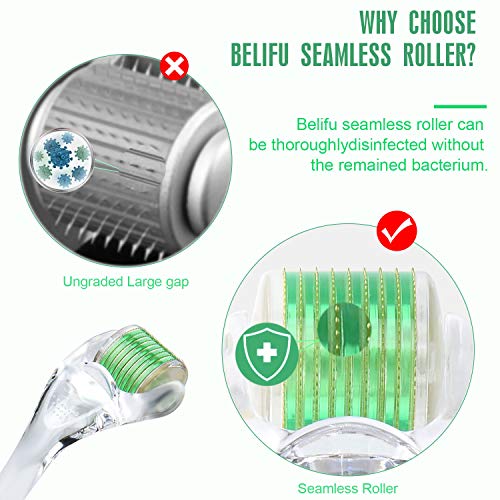 Derma Roller Microneedles Skin Care Tool, 540 & 180 Titanium Seamless Micro Needle Roller 0.25mm Cosmetic Needle for Face Eye Skin Body Treatment - Thumbnail 4