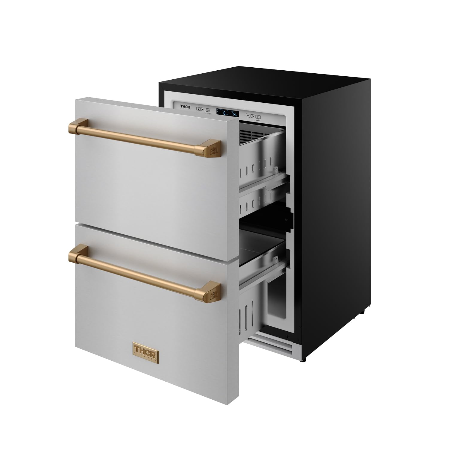 24 Inch Undercounter Built-In/Freestanding Drawer Freezer – Stainless Steel/Bronze | Gordon Ramsay Series on Fridge.com - View 6