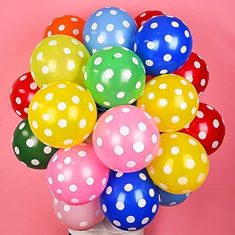 VingaHouse 100pcs 12 inch Polka Dot Latex Balloons, Candy Colored Party Balloons for Party Decorations, Easter Decorations Wedding Graduation Birthday Christmas Party Decoration - Multicolor Cover