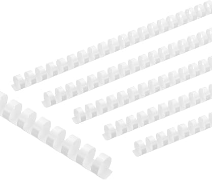 PATIKIL 16mm 5/8" Plastic Binding Combs, 50 Pcs 21 Rings Comb Binding Spines 120 Sheet Capacity Letter Size for Binding Paper Sheets Notebook Calendar Picture Album, White
