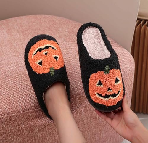 Christmas Green Slippers for Women Men Halloween Spooky Fuzzy Fluffy House Slippers Warm Cozy Indoor Outdoor Shoes4