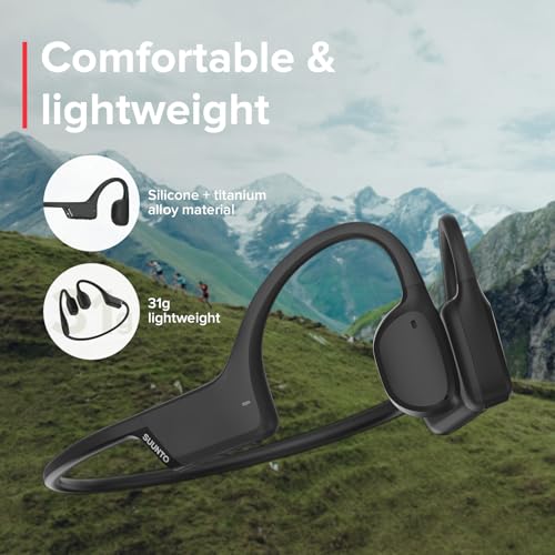 Image of SUUNTO Sonic Open-Ear Bone Conduction Sports Headphone, Bluetooth Wireless Headset w /Enhanced Bass & Multipoint Connection, 10H Playtime w /Fast Charging, Built-in Dual Mics, Waterproof & Lightweight