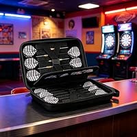 QSHXXROI Dart Tasche, Darttasche für 12 Darts, Schwarz Darts Tasche mit Griff, für Dart Tipps, Flüge und Zubehör – Ansicht 7