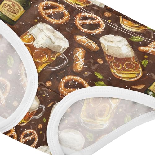 ZZKKO Beer and Pretzel Girls Underwear Toddler Panties for Girls Comfort Brief Size 2T-8Y3