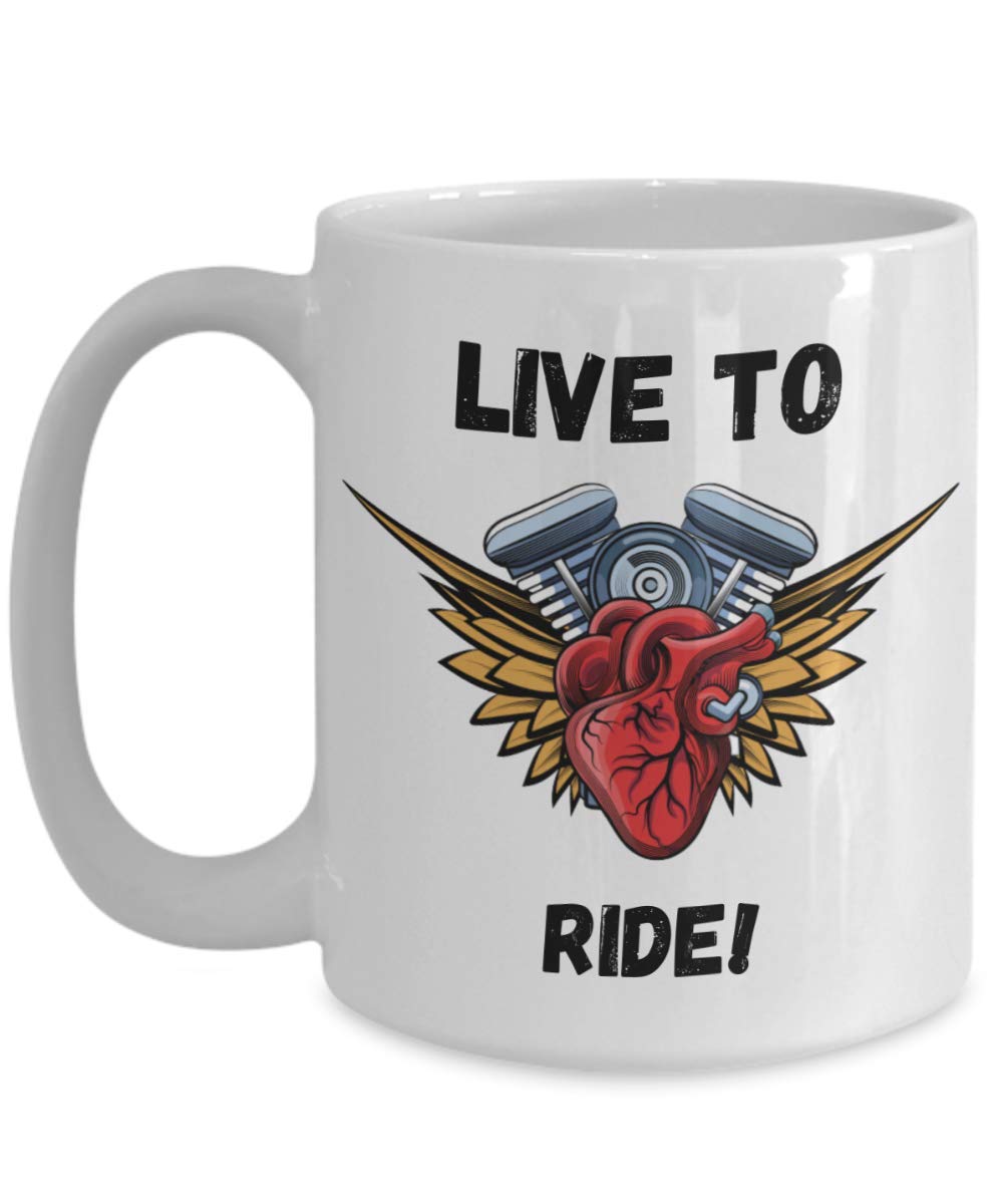 VIGAT Motorcycle Coffee Mug, Motorcycle Tea Cup, Funny Valentine Keepsake for Motorcycle Fan Lover