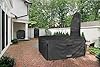 ULTCOVER 600D Tough Canvas Heavy Duty Square Patio Table and Chair Cover - Waterproof Outdoor General Purpose Furniture Covers 54 inch, Black #5