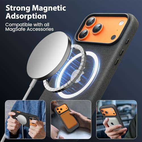 Image of Mkeke for iPhone 17 Pro Case Techwoven Black Military-Grade Drop Protection Shockproof Protective Phone for Apple 6.3 inch 2025