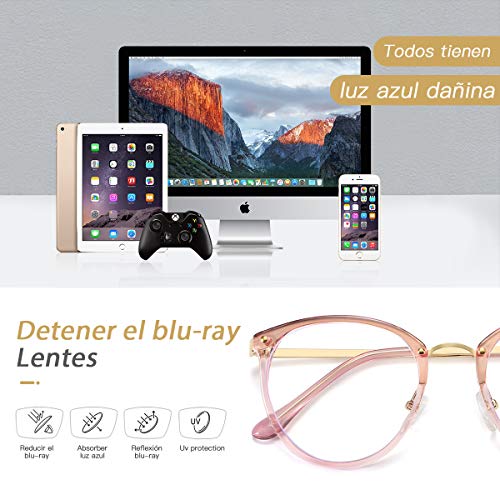 Image of (3 Pack Blue Light Blocking Glasses Women and Man Computer Eyeglasses Metal Frame Glasses (Black, leopard, pink)