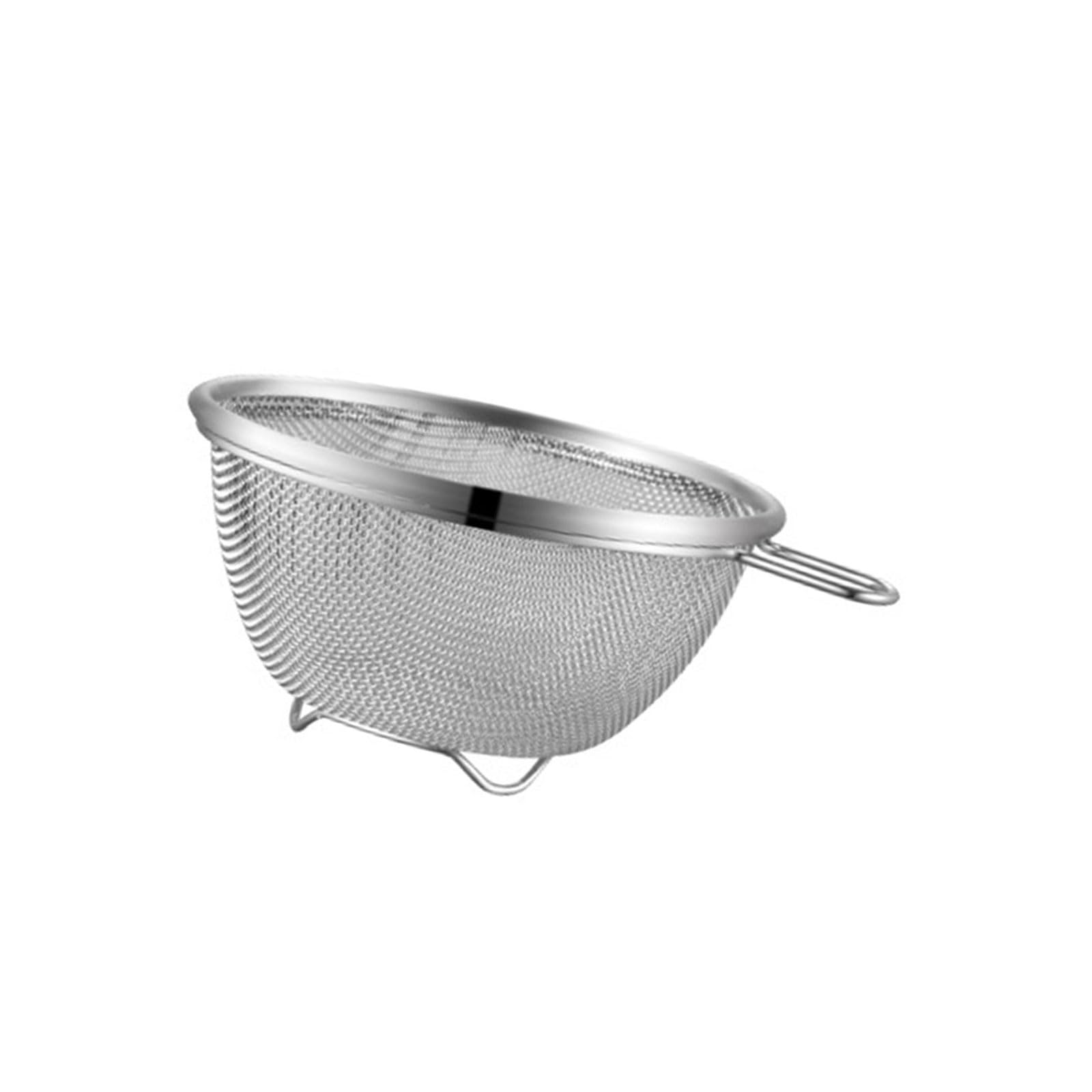 Tsophreniq Space-Saving Stainless Steel Salad Bowl & Colander with Handle for Cooking, Serving, and Quick Draining Tasks Small Draining Bowl