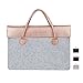 DRAWIGER Wool and Leather Laptop Bag Briefcase Handbag Case for Women Notebook Computer Ultrabook for 15 Inch Macbook Pro Retina/with Touch Bar (15 Inch, Pink)