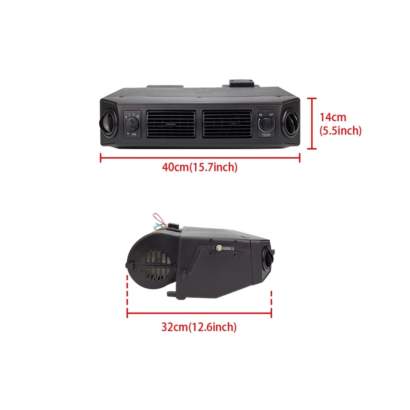 Compresor de aire acondicionado eléctrico Universal for automóvil, 12V, 24V, Compatible con coche, furgoneta, Street Rod, aire acondicionado clásico caliente A/C(Cool and Heat 12V)