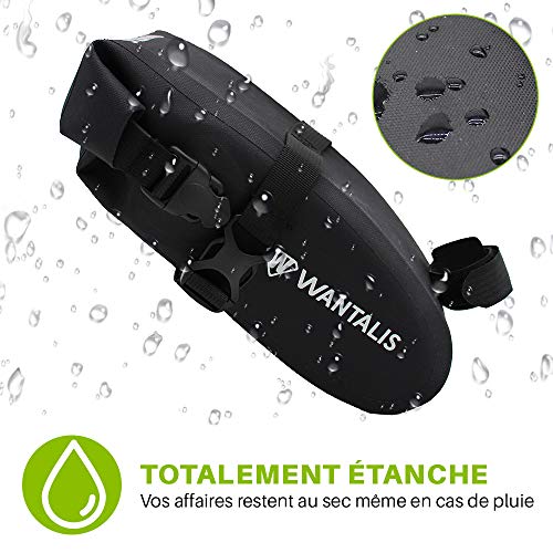 Wantalis Unisex Adult Waterproof Bicycle Saddle Bag, Black, One Size - Image 4