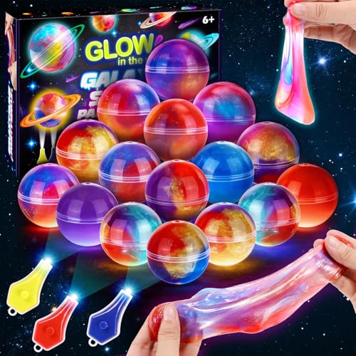 Hapikids Galaxy Glowing Balls Slime Set Geschenk Junge Mädchen 6 7 8 9 10 11 12 Jahre Schleim Kinder Spielzeug ab 6-12 Jahre Jungen Mädchen Mitgebsel Kindergeburtstag Geburtstagsgeschenk für Jungs