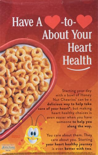 Image of Honey Nut Cheerios, Heart Healthy Gluten Free Breakfast Cereal with Whole Grain Oats, Large Size, 15.4 oz (Pack of 10)