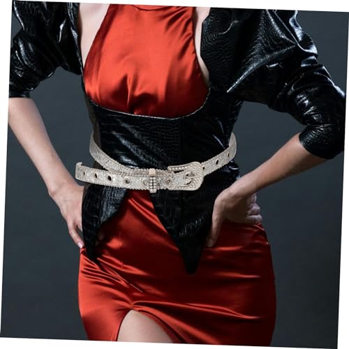 FRCOLOR Stylish Adjustable Waist Belt with Rhinestone and Sequin Decor Fashionable Trouser Belt for Parties Weddings and Special Occasions3