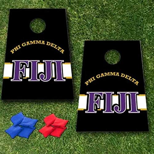 VictoryStore Cornhole Games - Fiji Cornhole Bag Toss Game - Horizontal Stripe - 8 Bags Included