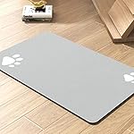 Pet-Feeding-Mat-Absorbent-Dog-Mat-for-Food-and-Water-Bowl-No-Stains-Quick-Dry-Dog-Water-Dispenser-Mat-Dog-Accessories-Pet-Supplies-Dog-Water-Bowl-for-Messy-Drinkers-Light-Grey-12×19
