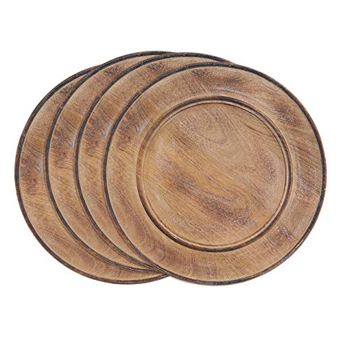 Platos Base de Madera Diseño (Set de 4) Color Tan miniatura 3