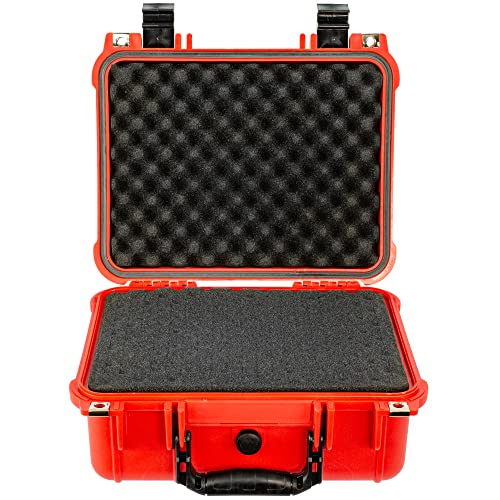 Image of Eylar Large 13.37 Inch Hard Protective Medical Case EMT First Responder and First Aid Service Storage Box, Waterproof, Dustproof, Shockproof with Foam (Red)