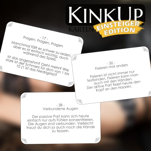 KinkUp Karten - Einsteiger Edition - BDSM Beginner Starter Kinky Newbies Ideen