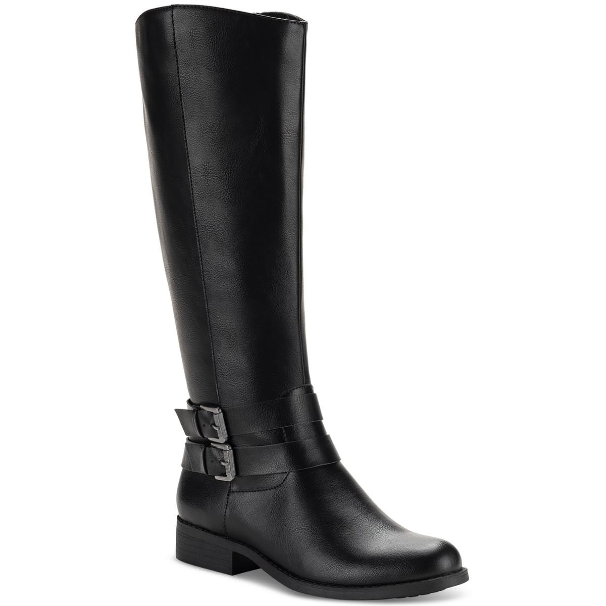 Style Co Womens Maliapp Buckle Leather Knee-High Boots