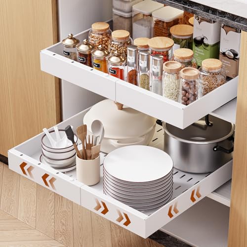 OneDream 2 Pack Pull Out Cabinet Organizer Shelves