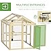 PawHut Chicken Run, Wooden Large Chicken Coop, Combinable Design with Perches & Doors for Outdoor, Backyard, Farm, 4.6' x 2.8', Nature Wood