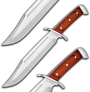 Ridge Runner Renegade Bowie Knife | Pakkawood Handle with Silver Pins | Stainless Steel Pommel and Guard | Includes Nylon Belt Sheath | 15 1/2" Full-Tang 440 Stainless Steel Blade - Ridge Runner