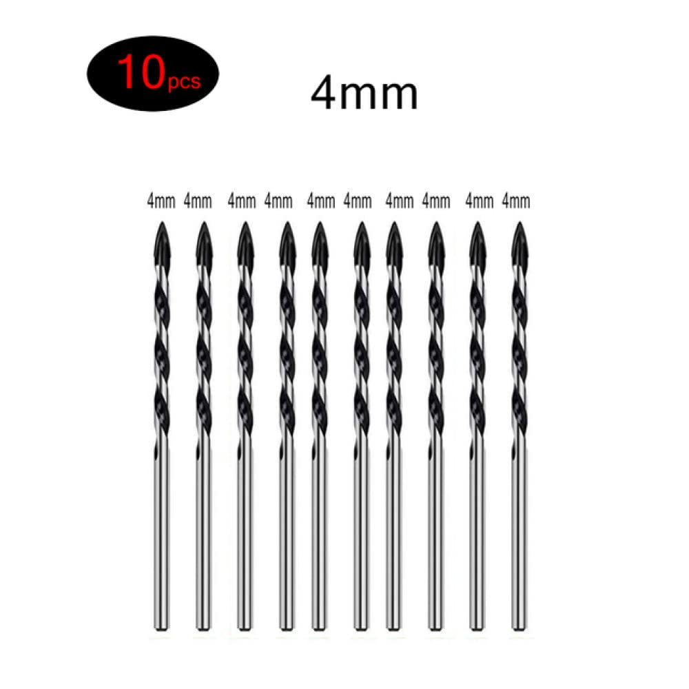 3-12mm trójkątne wiertła ze stopu metali ze stali wolframowej do porcelanowa płytka ceramiczna, beton, cegła, szkło, plastik i drewno, 10p 4mm