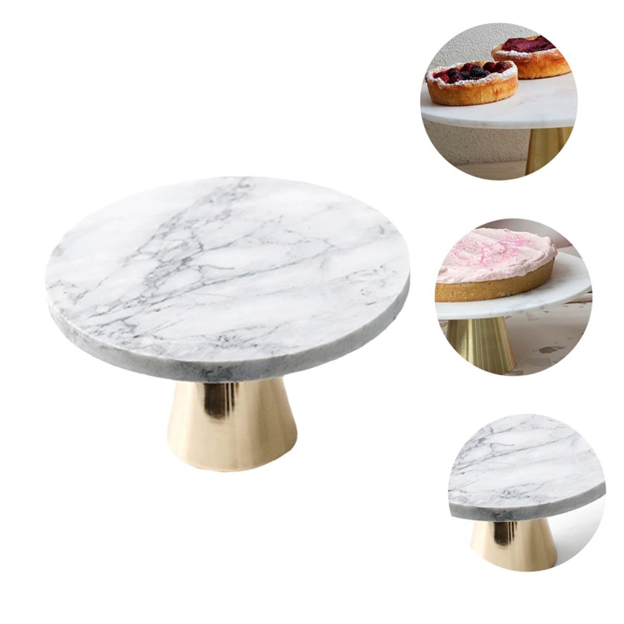 Healifty Marmor Kuchenständer 20cm Kompakter Dessert und Cupcake Präsentationsständer für Party und Geburtstag Langlebiges Servierregal für Kuchen und Muffins