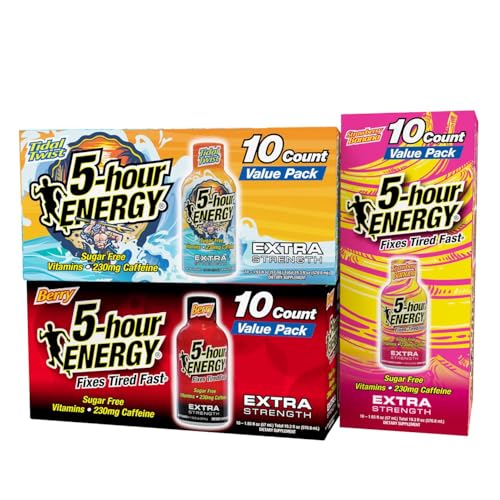 Image of 5-hour ENERGY VARIETY PACK Flavor, 30 Count, 1.93 Fl Oz Energy Shot, Extra Strength, Amino Acids, Essential B Vitamins, Sugar Free and Zero Calories