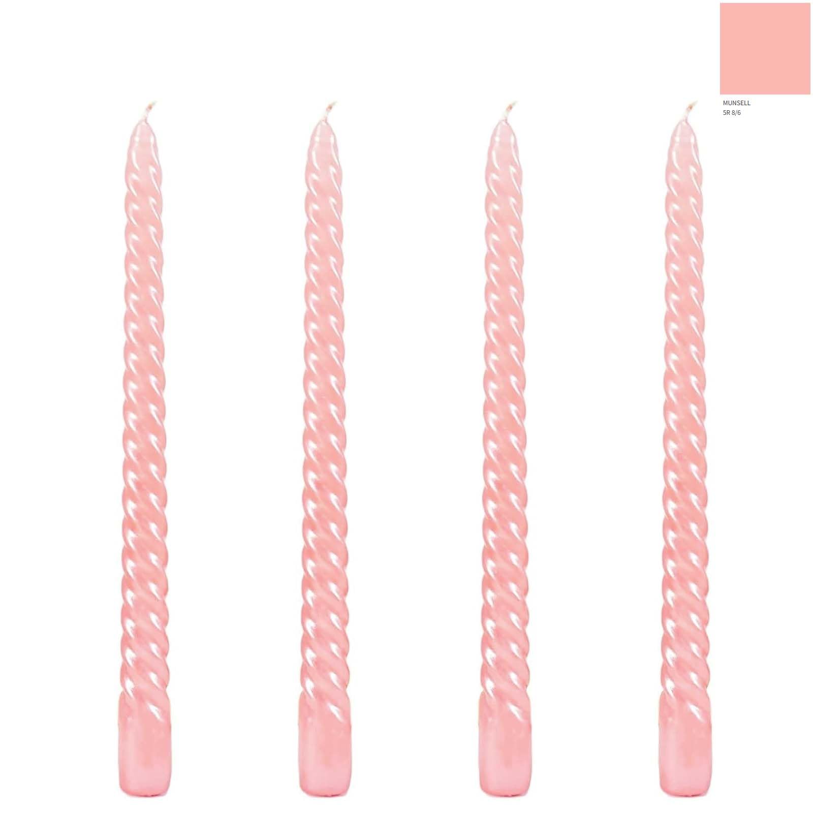 Berkebun Pink Taper Candles 10 inch -Set of 4 Tapered Candles, Long Candle,Tall Candlesticks, Home Dinner, Party, Wedding, Halloween, Churches,Christmas (4pcs, Pink)
