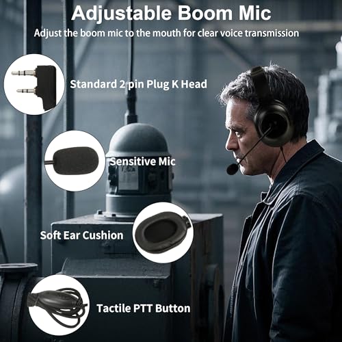 Image of SAMCOM 2 Pin Earpiece for FPCN30A FPCN10A Radios (Overhead Headphone)