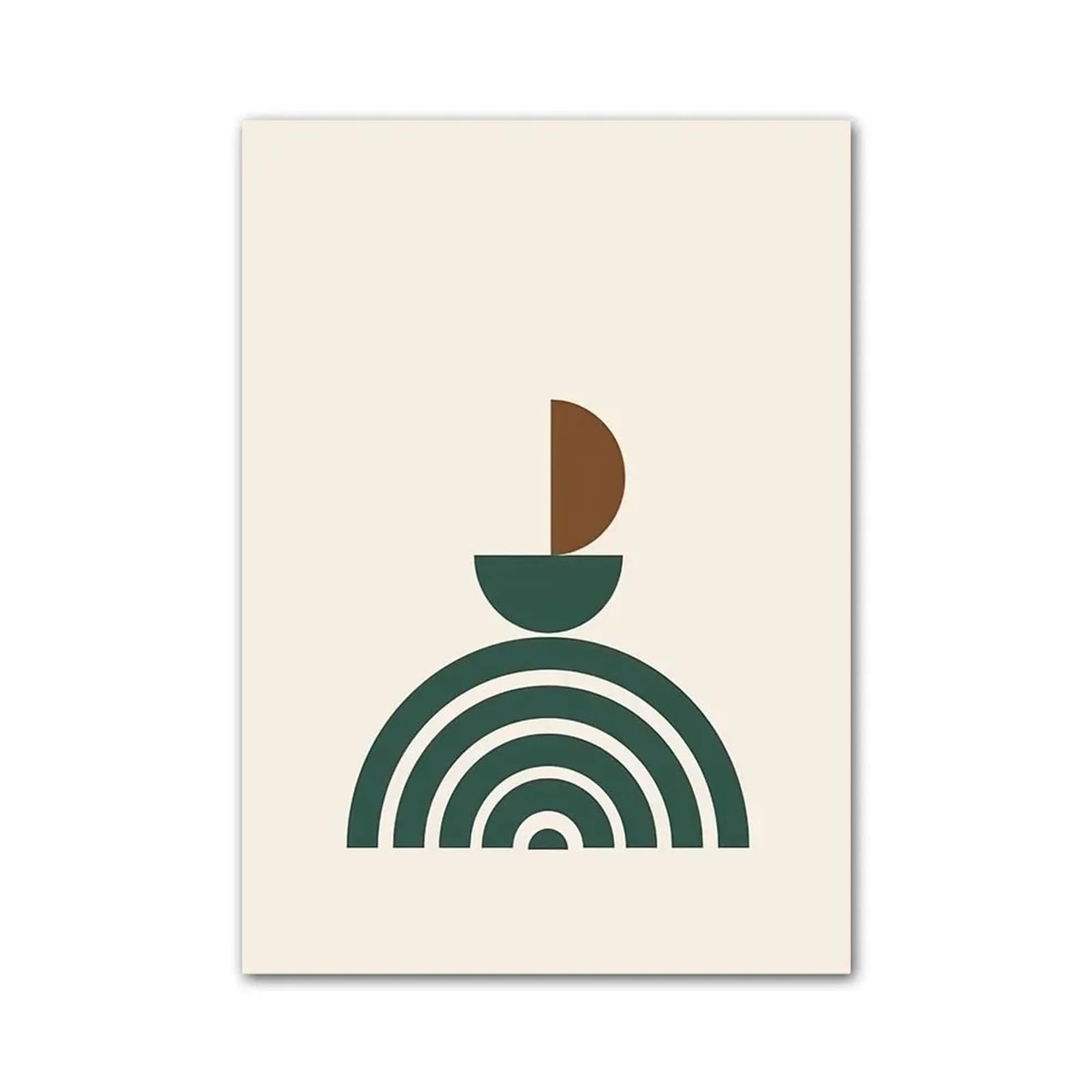 Xenite I Wall Art Canvas Prints Boho Geometric Shapes Leaf Sun Wall Art Canvas Painting Nordic Posters And Prints Abstract For Living Room Decor(,30X40cm)