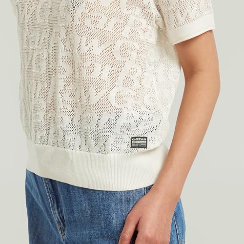 Polo de punto G-STAR mujer pointelle lightweight knitted polo fino 3